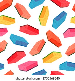 Seamless pattern of washcloths, sponge for washing dishes in bright colors. Eps10 vector stock illustration