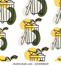 Seamless pattern Waste recycling, ecology, zero west