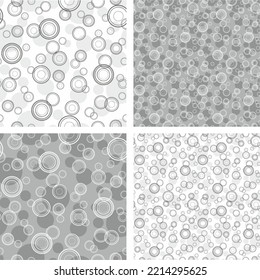 Seamless pattern with water bubbles. Abstract background set. Vector illustration. Design for web, wallpaper, wrapping, textile, print, fashion. 