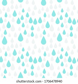 Seamless Pattern Water Drop. Blue Water