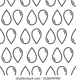 Seamless pattern with water drop symbol. Abstract logo line icon. Simple trendy ecological, environmental, medical, chemical, food and oil, natural alternative energy design 