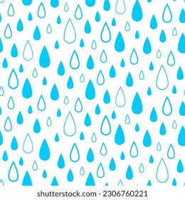 Seamless pattern with water drops or blue crystals.
