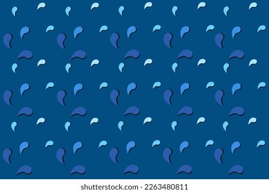 Patrón sin foco con gotas de agua sobre fondo azul. Fondo abstracto con textura de agua. El concepto de agua de arte. 