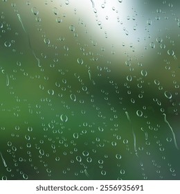 Seamless pattern of water drops on single blurred nature background. The ability to multiply the droplet pattern and change its gradient colors and also change other backgrounds. Vector illustration.