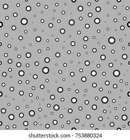 Seamless pattern with water drops on grey background. Vector illustration can be used for textile, website background, book cover, packing.