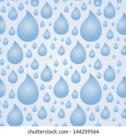 Seamless pattern with water drops, rain