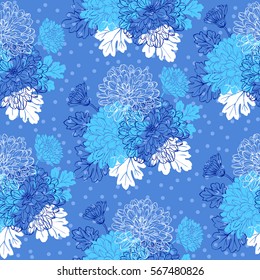 Seamless pattern with water lilies. Vector illustration