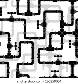 Seamless pattern with water pipeline.