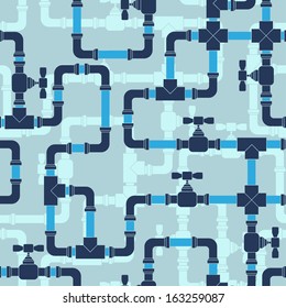 Seamless pattern with water pipeline.