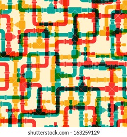 Seamless pattern with water pipeline.