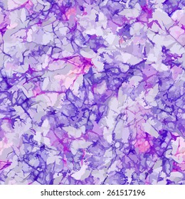 Seamless pattern. Watercolor background. Bright purple colorful cracked, jammed watercolor background. Art. Can be used for curtains, wallpaper, pattern fills, web page background, surface textures