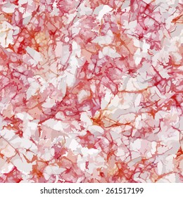 Seamless pattern. Watercolor background. Bright red colorful cracked and jammed watercolor background. Art. Can be used for curtains, wallpaper, pattern fills, web page background, surface textures.
