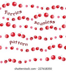 Seamless pattern with watercolor berry 