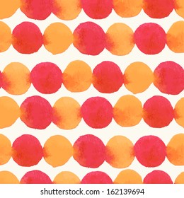 Seamless pattern with watercolor circles. Vector illustration