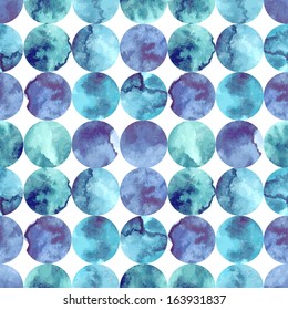 Seamless pattern with watercolor circles. Vector illustration