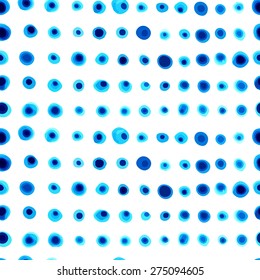 Seamless pattern with watercolor dots and stains/ Colorful abstract background/ Vector illustration