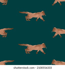 Seamless pattern from watercolor drawings of silhouettes walking red domestic cats