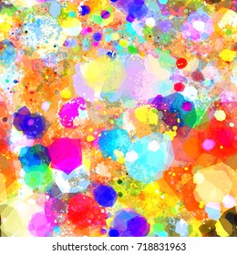 Seamless pattern. Watercolor effect. Colorful texture from different stains. Abstract vector background for web page, banners, fabric, home decor, wrapping 