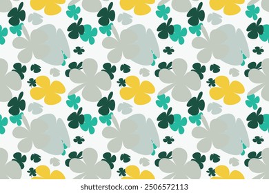 Seamless Pattern With Watercolor Flower Bouquet Vintage 70s Style Flower Background Illustration. Colorful Pastel Color Groovy Artwork Bundle, Y2k Nature Backgrounds With Spring Plants.