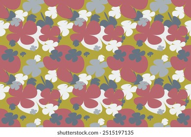 Seamless Pattern With Watercolor Flower Bouquet With Simple Pretty, Little Floral Liberty Seamless Texture Background. Spring, Summer Romantic Blossom Flower Garden Seamless Pattern for Your Designs