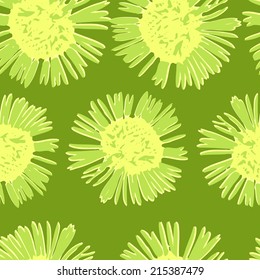 seamless pattern watercolor flower chamomile  