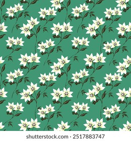 seamless pattern watercolor flower pattern on background