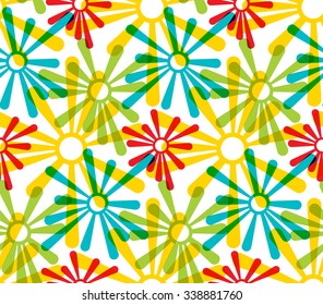 Seamless pattern with watercolor flowers