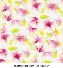 Seamless pattern with watercolor flowers. Vector illustration.