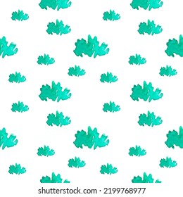 Seamless Pattern with watercolor green garden grass. For printing wrapping paper, wallpaper, packaging, fabric. Hand Drawn vector illustration.