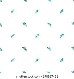 Seamless pattern with watercolor hand drawn green herbs