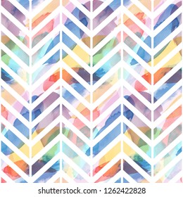 Seamless pattern of watercolor hand painting stains. Vector illustration created with custom brushes.