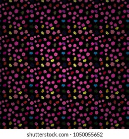 Seamless pattern watercolor hearts seamless background. Vector illustration. Black, pink and magenta watercolor heart pattern. Colorful watercolor romantic texture.