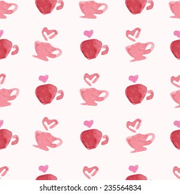 Seamless pattern, watercolor illustration.