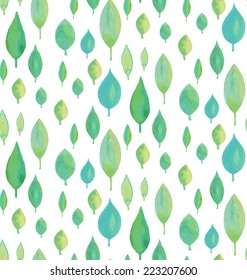 Seamless pattern with watercolor leaves
