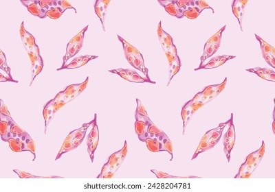 Patrón sin fisuras con fondo de hojas de acuarela y manchas de leopardo. Ilustración floral vectorial. diseño de flores textiles de acuarela