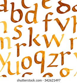 Seamless pattern with watercolor letters. Vector illustration.