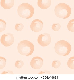 Seamless pattern with watercolor pink circles