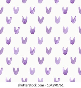 Seamless pattern with watercolor rabbits