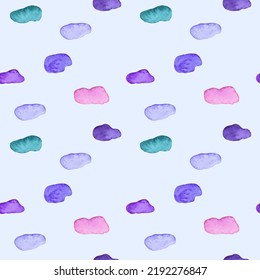 Seamless Pattern with watercolor stains. For printing wrapping paper, wallpaper, packaging, fabric. Hand Drawn vector illustration.