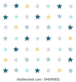 Seamless Pattern With Watercolor Stars