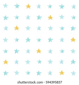 Seamless Pattern With Watercolor Stars