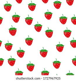 Seamless pattern of watercolor strawberries vector illustration