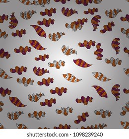 Seamless pattern with watercolor sweets candies, hand drawn isolated on a yellow, orange and black background.
