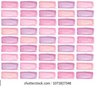 Seamless pattern of watercolor touch bricks, background