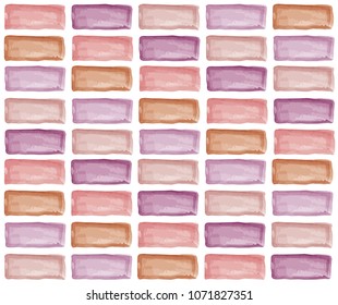 Seamless pattern of watercolor touch bricks, background