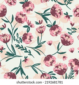 Patrón inexorable de adornos vectores de acuarela flor con todo el estilo de impresión. color de jardín vintage. Se puede usar para papel pintado, textil, papel de embalaje, papel estacionario, fondo, etc. 