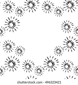 Seamless pattern with watercolor vector snowflakes and stars