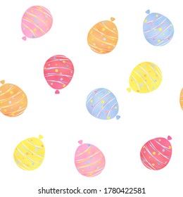 Seamless pattern with watercolor water balloon