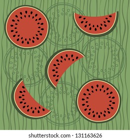 Seamless pattern with water-melon