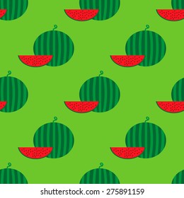 Seamless pattern with watermelon